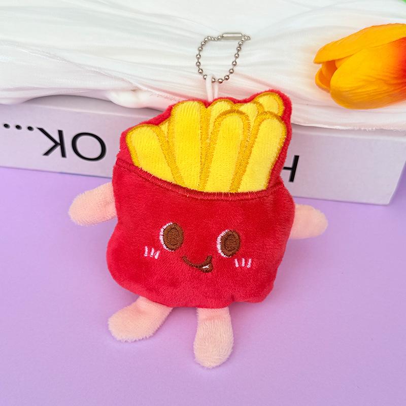 Creative Squeaky Hamburger, Fries & Chicken Leg Keychain Accessories – Street Stall Doll Machine Gifts
