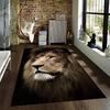 Realistic Lion Head Portrait with Majestic Mane Print Rug Design Brown Yellow Style Suitable for Use As an Anti-slip    for    Room and Bedroom Sofas