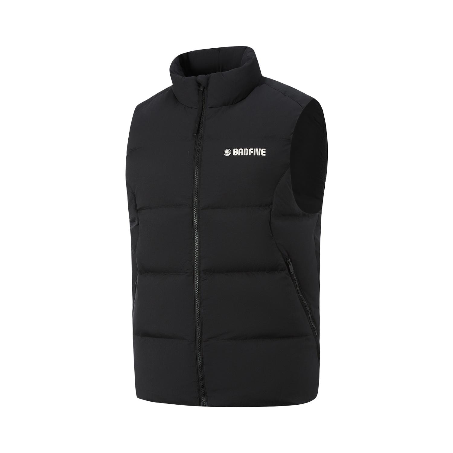 Li Ning BADFIVE Down Vests Men s Black Stand Collar Thickened AMRV151-1 XL
