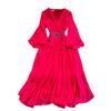 Lantern Long Sleeve Chiffon Dress Elegance Large Swing Trip Shoot