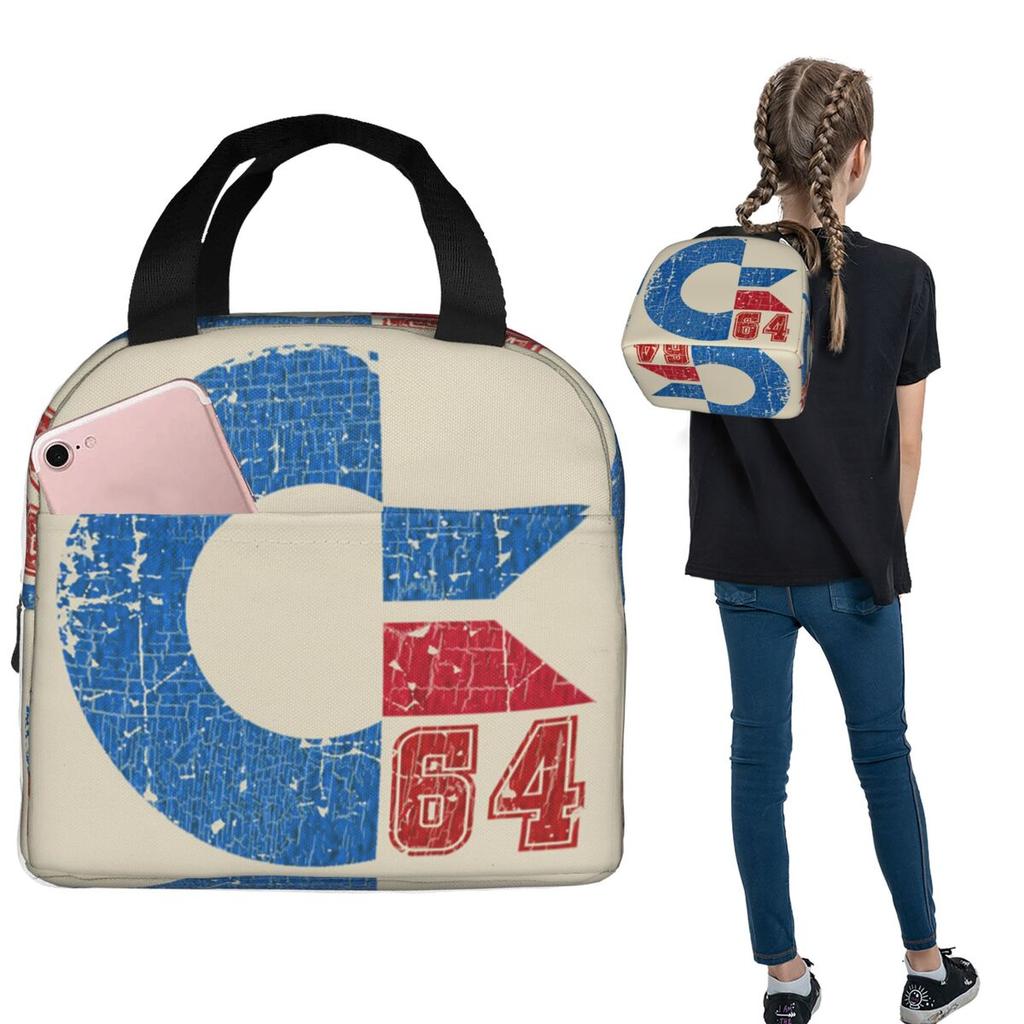 Commodore Circuits Amiga Logo Insulated Lunch Bag for Women Kids Portable Food Boxes Thermal Lunch Box Tote