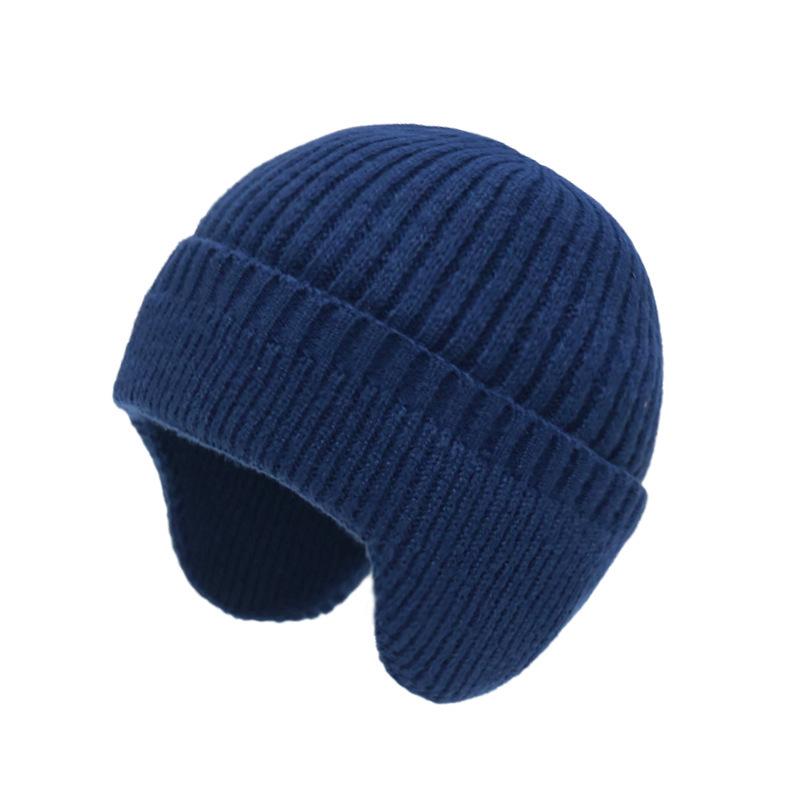 Winter wool hat men's ear protection hat fleece thickened outdoor warm windproof cold knitted hat