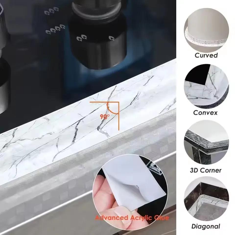 3M/118.11in-5M/196.85in Professional Mildew-proof Caulk Tape Decorative Countertop Shower Tile Sealer Self Adhesive Tape Kitchen