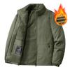 Men's Winter Warm Jackets With Fleece Lined Casual Lightweight Windproof Coat With Pockets Stand Collar Work Jacket for Men Thick Thermal Cargo Jacket