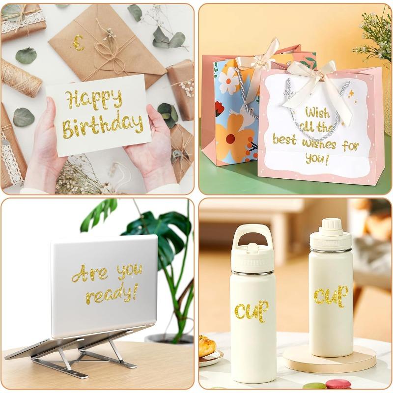 8SETS /648 Gold Letter Sticker, Glitter Letter Sticker 1 Inch, Self Adhesive Waterproof Vinyl  DIY Crafts, Gift Packaging, Signs, and More