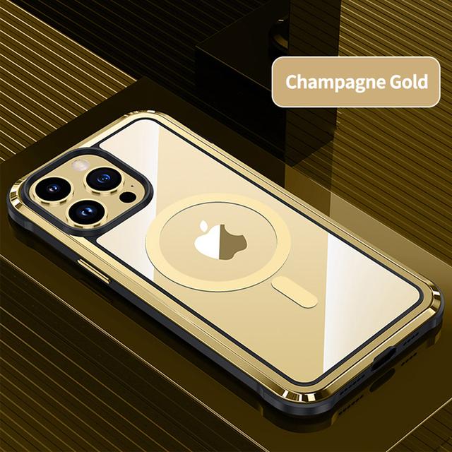 Phone Case For Iphone 14 With Magsafe Magnetic Wireless Charging Aluminium Magnet Shockproof Cover For Iphone 14 Pro Max Fundas