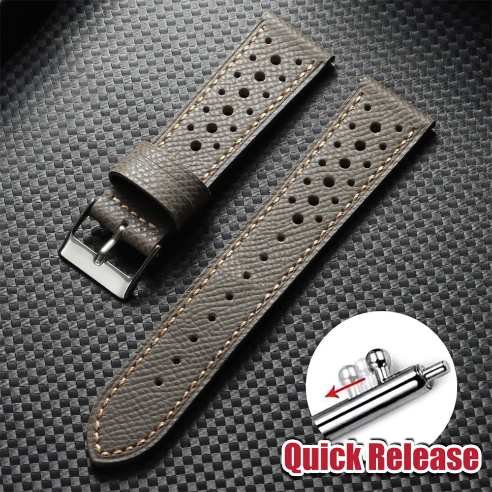 18mm 19mm 20mm 22mm Vintage Echtes Lederarmband Herren Damen Universelle Rindslederbänder Atmungsaktive Schnellverschluss-Armbänder für Seiko