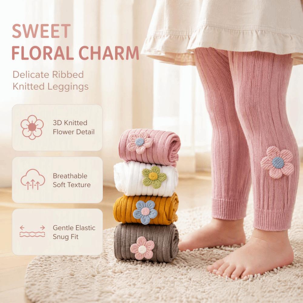 Ruffled Kids Pantyhose Warm Children Tights Sweet Girls Flower Leggings 0-2Years