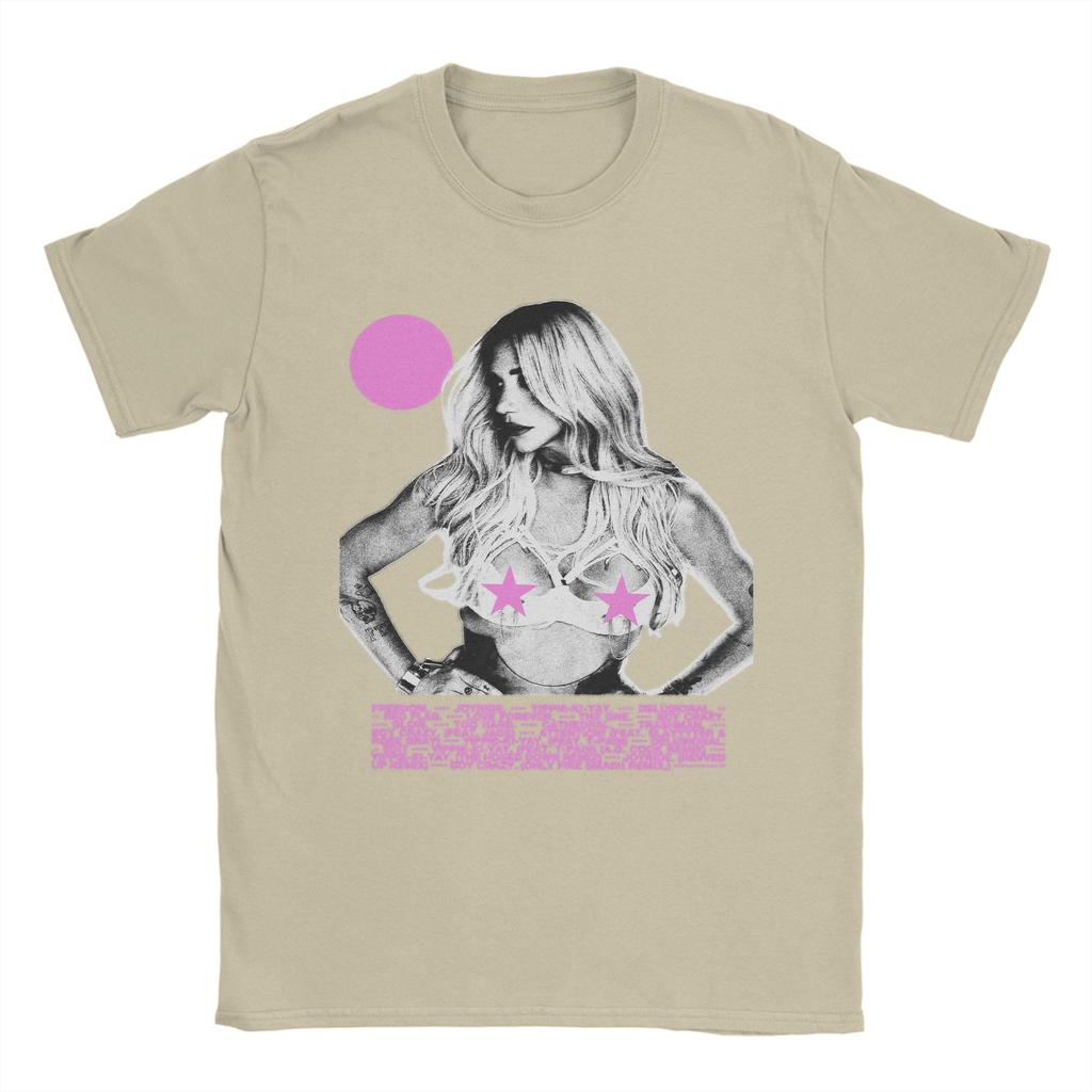 Singer Kesha TOUR TShirt Beach  Cotton TShirts For Unisex Trending Custom DIY Tee Shirt ShortSleeved Y2K Fun Tops