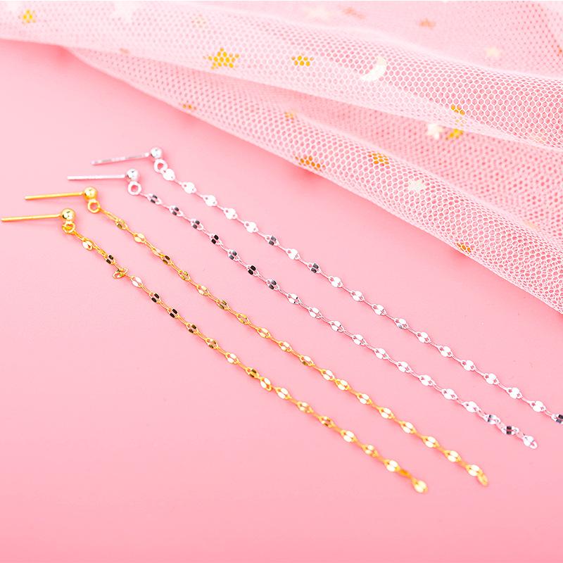 Korea S925 Sterling Silver Fairy Ear Studs for Women - Retro Long Style S925 Sterling Silver