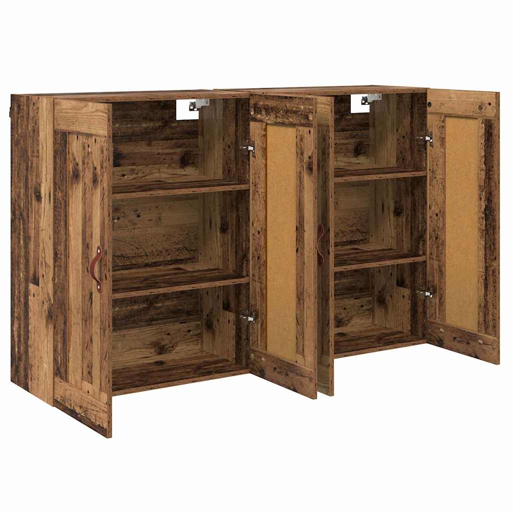 Wall Mounted Cabinet 2 pcs Reclaimed Wood Look 69.5 x 34 x 90 cm