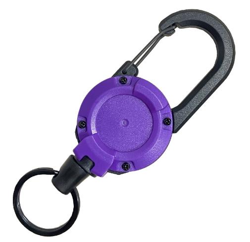 Heavy Duty Retractable Keychain with Steel Cable Carabiner Clip Anti-Lost Pull Reel Lanyard for Outdoor Sports Tools Keys ID Bad