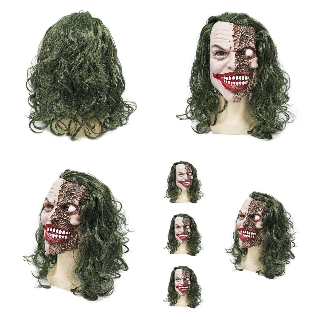 Latex Joker Head Mask With Large Eyes For Halloween Costume And Pranks
