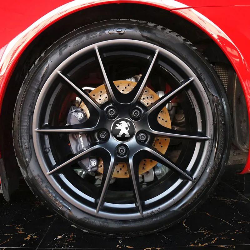 4pcs 56mm Car Wheel Center Hub Cap Stickers For Peugeot For VW GTI Polo Passat B6 B7 B8 Golf Jetta ID.3 Beetle CC MK7 MK8 Tiguan