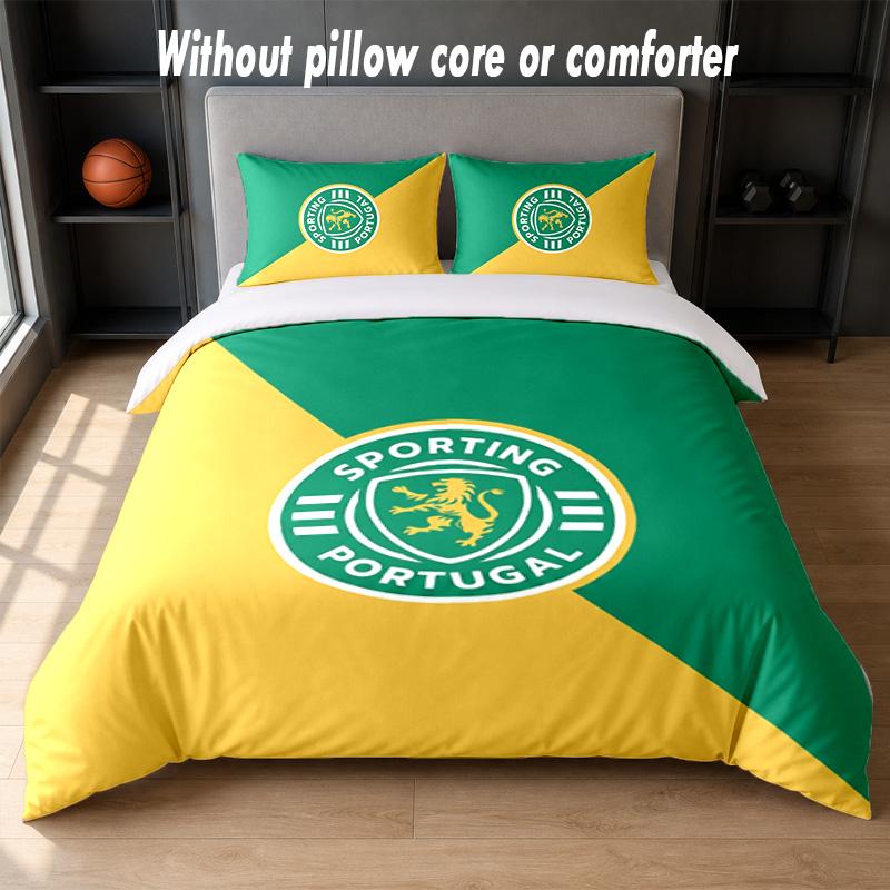 Sporting CP FC Design Bed Bedding Set 1 Duvet Cover + 2 Pillowcases Soft Breathable Household Bed Linens