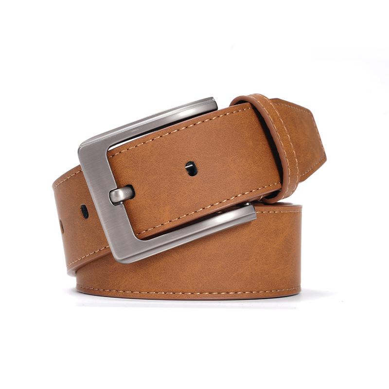 Retro Belt Men's Genuine Leather New Belt  Men's Middle Aged and Young Men's Versatile Pin Buckle Belt