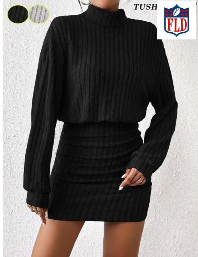 Макси-платье, Вязаное платье с длинным рукавом One Size