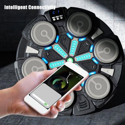 Musik Boxmaschine mit Handschuhen Wandmontiert Geschwindigkeitsmodi Einstellbar Elektronischer Boxtrainer Ziel LED-Licht Schlagpolster Heimtrainingsgerät