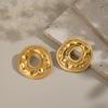 18K Gold-Plated Hammered Stainless Steel Earrings: Versatile, Non-Fading Women's Jewelry