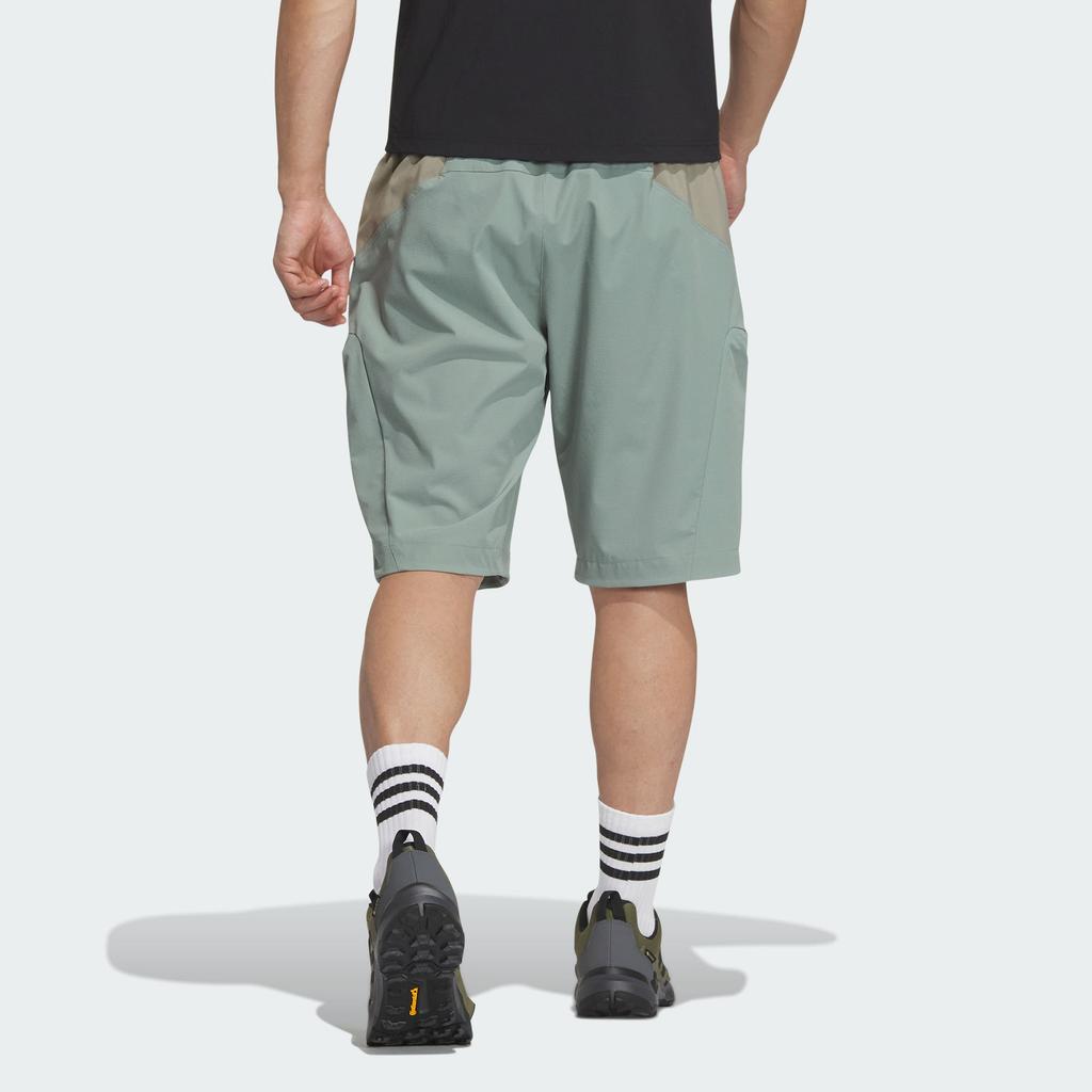 Adidas Campyx Logo Print Mid-Rise Fitted Outdoor Sports Shorts Men Shorts Silver Gray Green IC1964