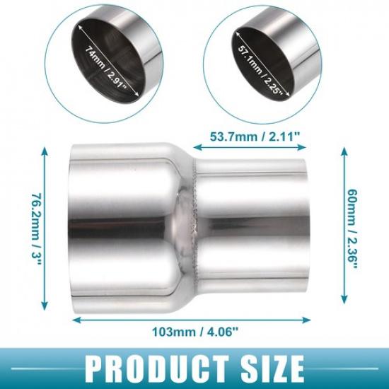 Car Exhaust Pipe Adapter Reducer Connector 225" ID To 3" OD (Set of 2)