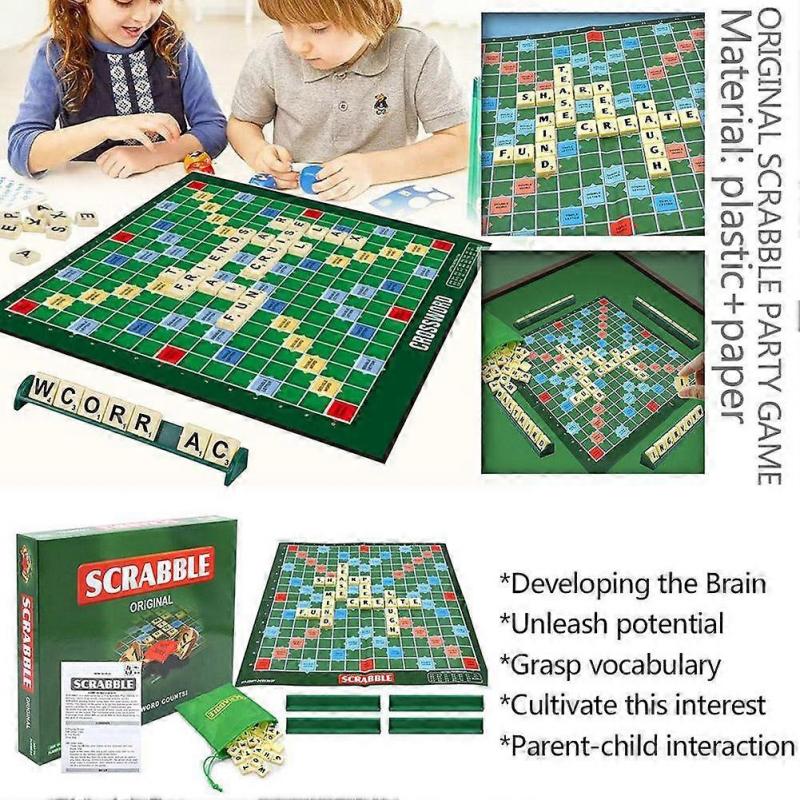 Für Scrabble Stapel-Kreuzwortspiel Bauen Sie eine höhere Punktzahl mit stapelbaren Buchstaben Familienspaß