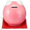 Yakushi Kiln, Colorful Lucky Cat Daruma Piggy Bank, Large, 14cm Tall, Cherry Blossom Design, 7820
