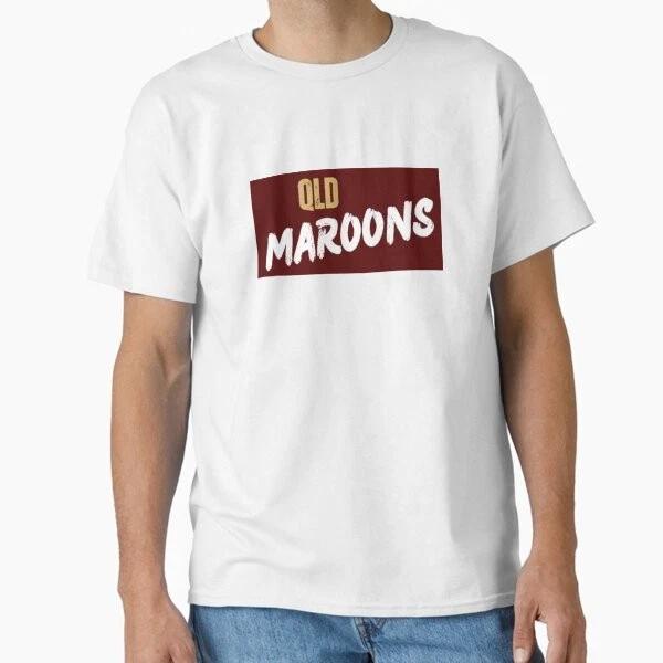 Queensland Maroons Rugby League Classic Tshirt Made In Usaaus Tshirt S2xl S