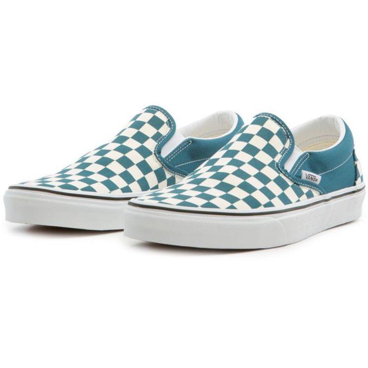 Vans Classic Slip-On Checkerboard - Blue Coral Unisex Sneakers True-White VN0A33TB9EX
