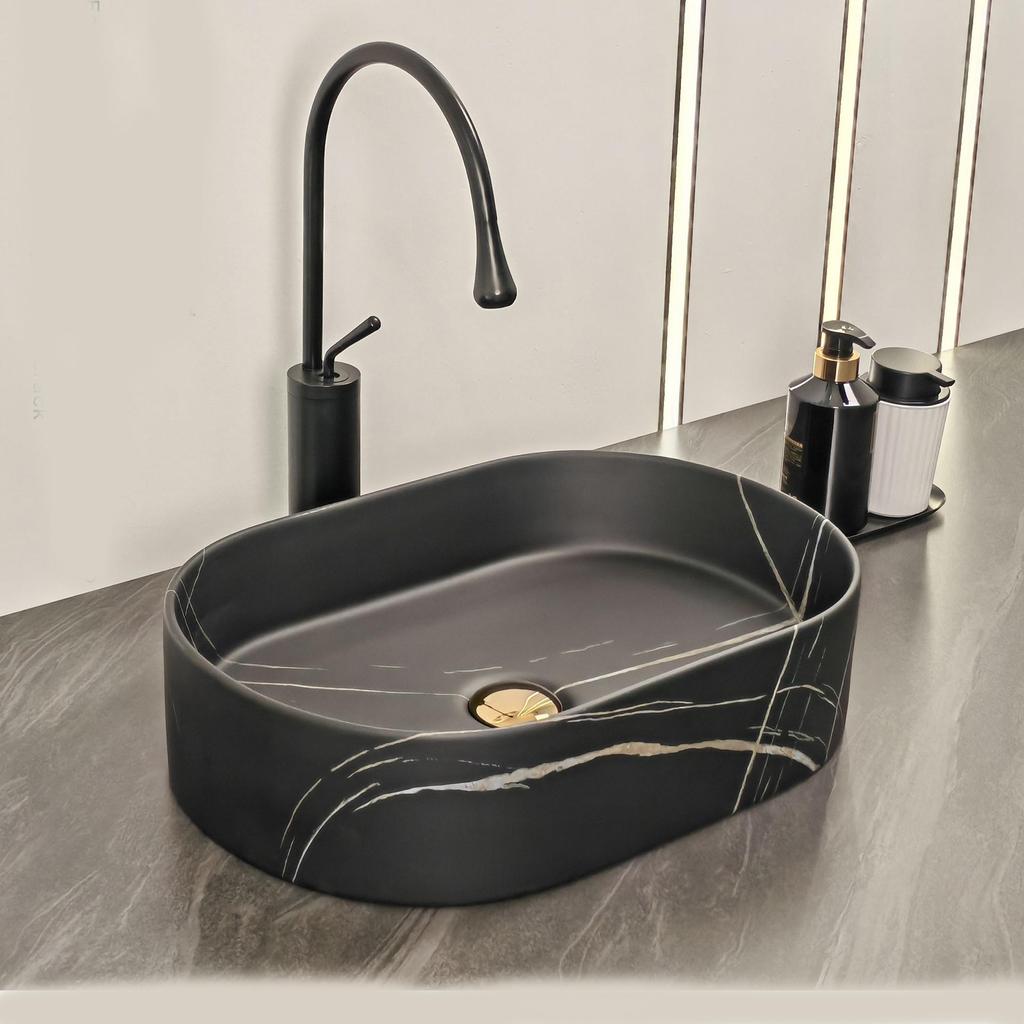 Łazienkowy blat Ceramiczna umywalka Prostokątna umywalka Porcelanowa owalna umywalka