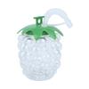 Bottiglia d'Acqua in Plastica a Forma di Uva con Cannuccia Carina Portatile Design Frutta Tazza Estate Spiaggia Festa in Piscina Bicchieri da Bere con Cannuccia