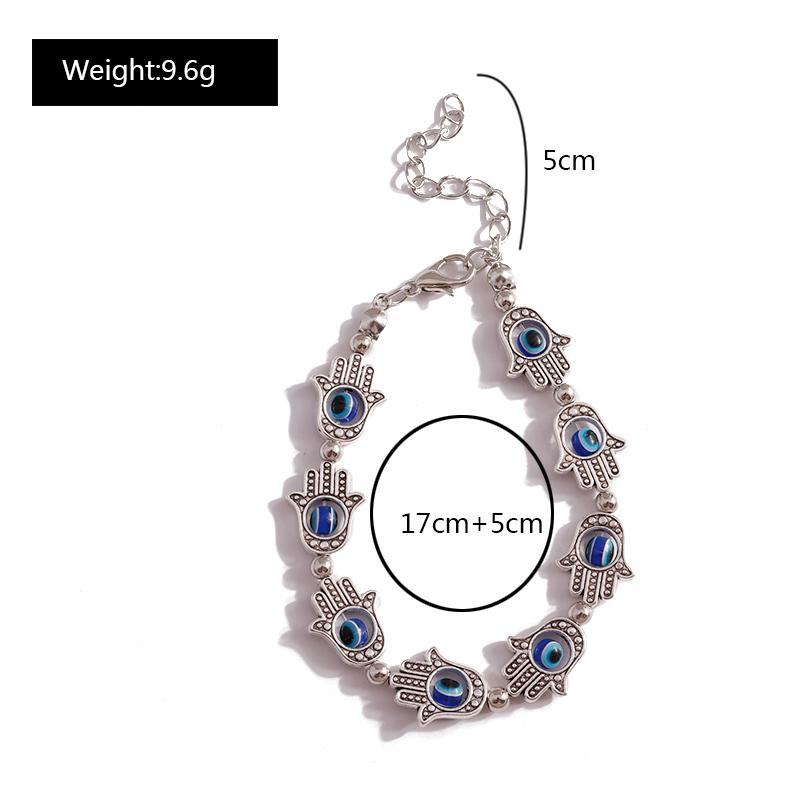 Vintage Hamsa Hand Fatima Evil Eye Bracelets for Women Jewelry Bohemian Natural Stone Beads Charm Bangles Couple Gift