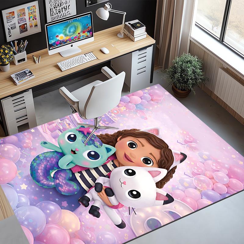 Gabby's Dollhouse Pattern Rug, Indoor/Outdoor Mat, for Picnic, Gameroom, Bedroom, Office, Living Room, Home Decor Carpet, Birthday Gift