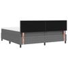 LED Box Spring Bed in Light Grey and White 200 x 200 cm Cord Fabric