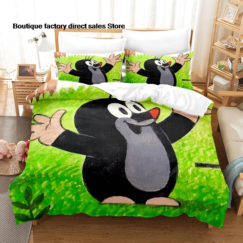 3D-gedrucktes Die kleine Maulwurf Bettwäsche-Set Bettbezug Kissenbezug Für Kinderzimmer Dekoration Einzelbett Doppelbett Queen Size King Size Bettwäsche