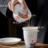 Jingdezhen Covered Bowl Sheep Fat Jade Tea Bowl Hoverable Tea Cup with Lid Chinese Underglaze Colored White Porcelain Teaset
