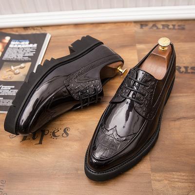 Fashion Handmade Classic Men's Black Leather Shoes Luxury Designers  Lace-up Comfortable Casual Business Office Dress Shoe For Gentleman