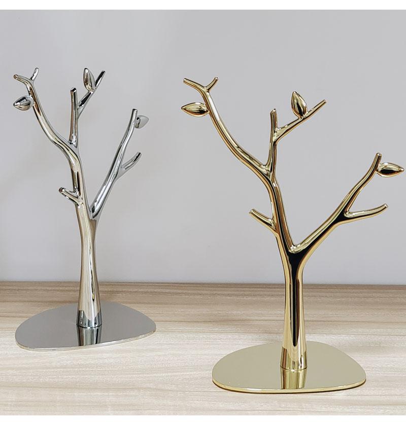 Zinc Alloy Jewelry Rack Desktop Ring Necklace Storage Rack Jewelry Display Rack Metal Tree Branch Ornament Decoration Crafts