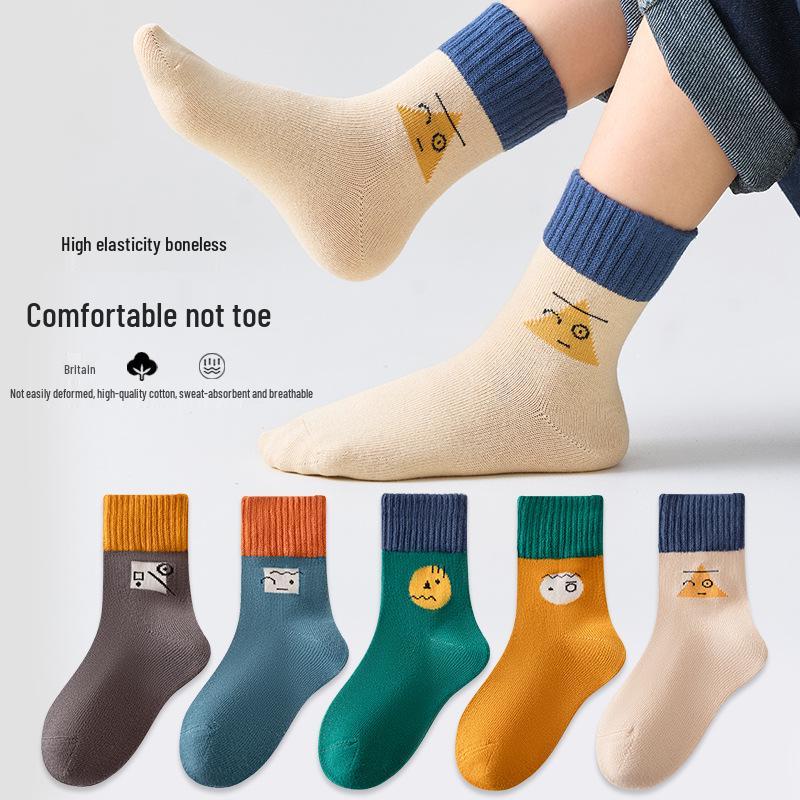 25 Nouvelles Chaussettes en Coton Mi-Mollet Couleur Unie pour Filles Automne/Hiver
