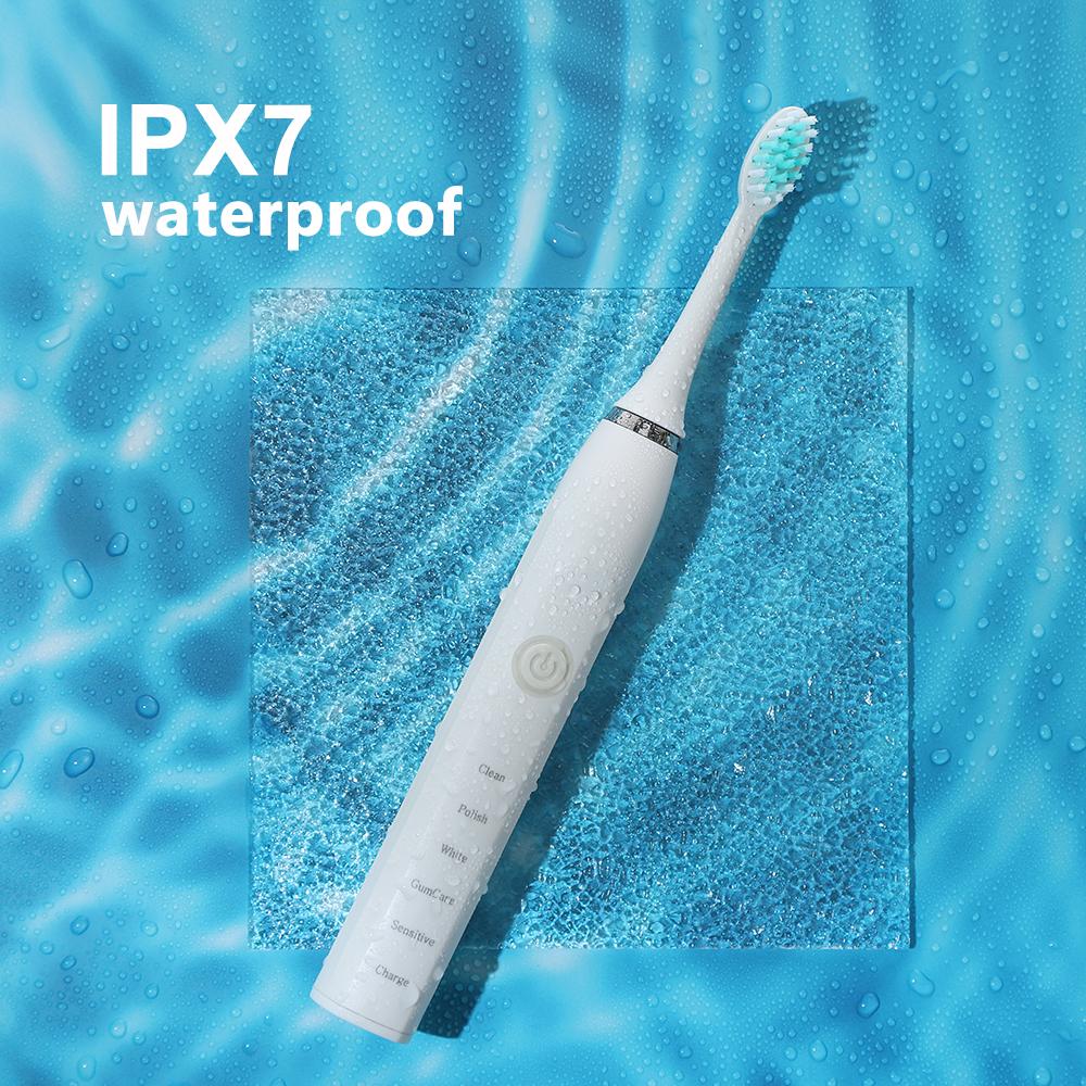 Electric Toothbrush Rechargeable 5 Modes 4 Speeds Dental Care Water Resistant Tooth Brush Soft Bristles Teeth Whitening Gum Massaging