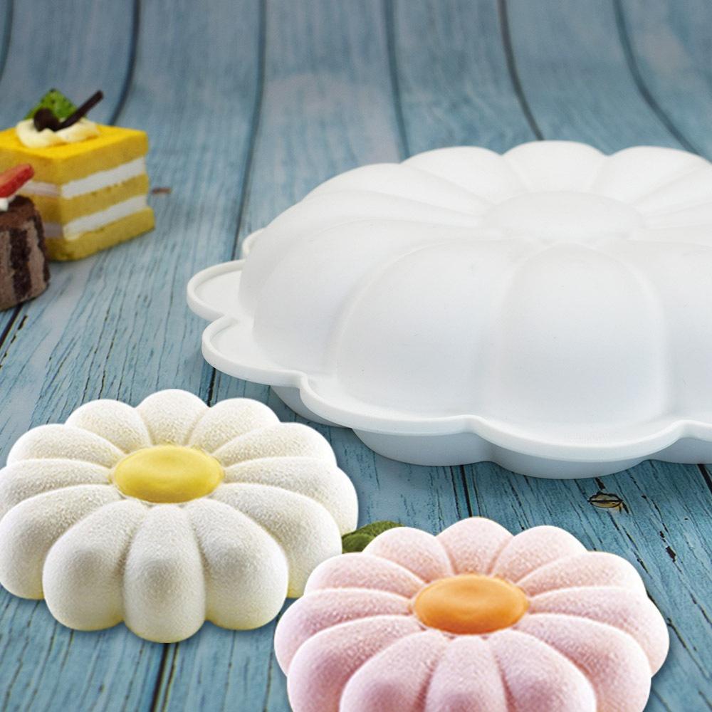 Single Sunflower Mousse Cake Mold 6 Even Daisy Moon Cake Mold Pudding Jelly Silicone Mold