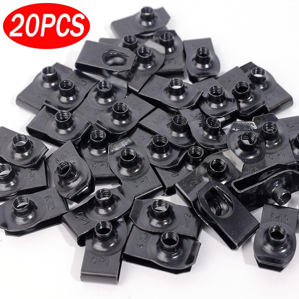 Karosseriebefestigungen & U-Mutter-Clips M6 Motorabdeckung Unterfahrschutz Spritzschutz Abdeckung Stoßfänger Kotflügelverkleidung Halter Befestigungselement Nieten Schrauben