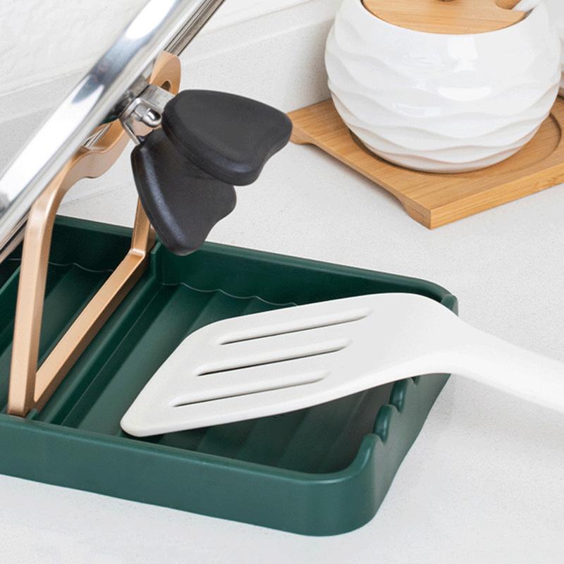 Bucătărie Desktop Pot Capac Suport Pliabil Multifuncțional Pot Cover Rack Spatula Depozitare Rack Pot Capac Rest Bucătărie Organizator