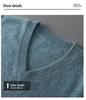 Men’s Pure Wool V-neck Pullover - Casual Loose Knitwear for Autumn/Winter
