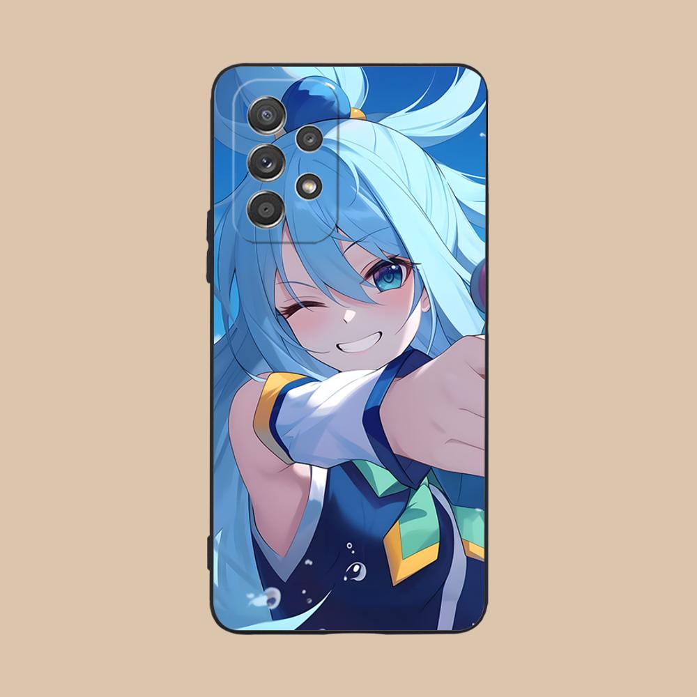 Konosuba Aqua Matte TPU Mobile Phone Case for Samsung Galaxy A56 55 54 53 52 51 36 35 34 23 16 15 5G Colorful Cover