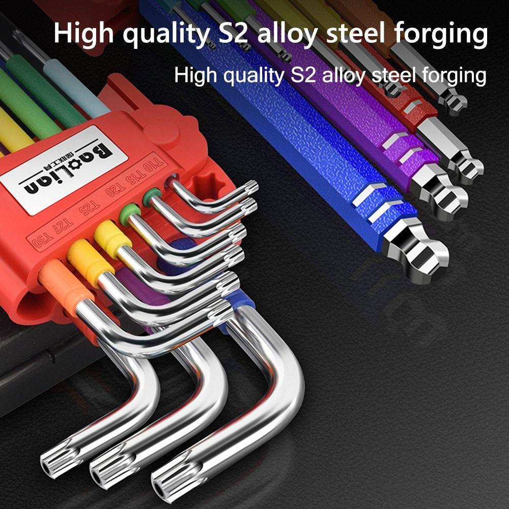 9PCS Ball-End Hexagon Spanner Color Torx Wrench Set Professional Allen Key Set