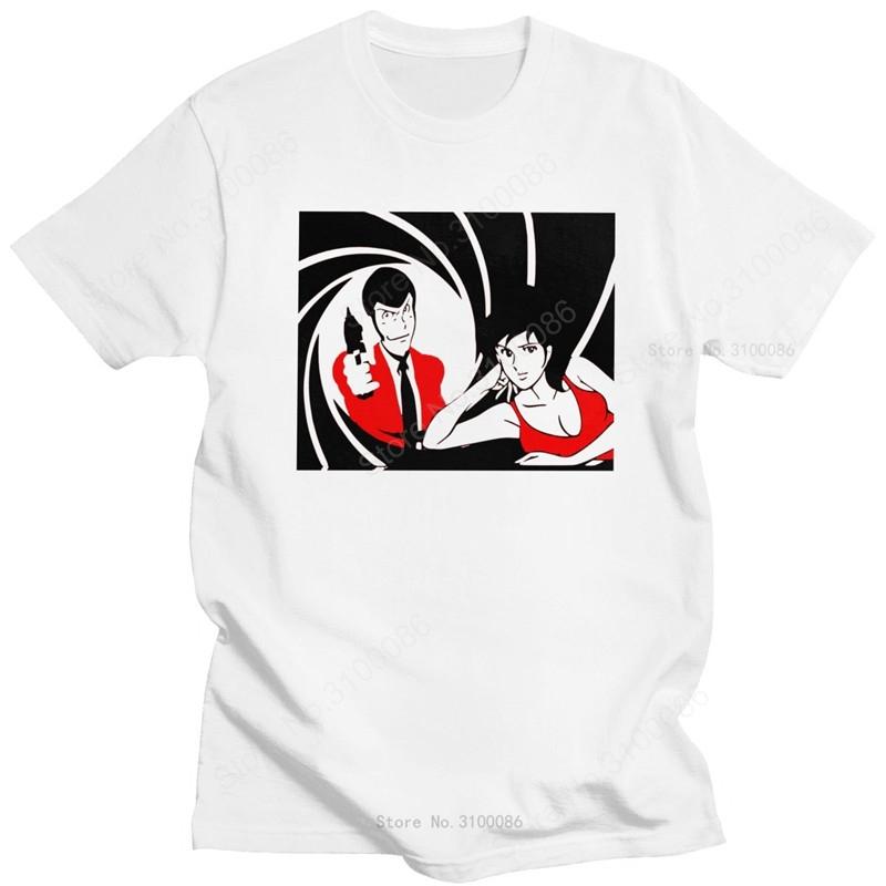 Lupin The 3rd T-shirt Men Soft Cotton Fujiko Mine Tee  Shirt Round Collar Short Sleeved Casual Tshirt Clothing