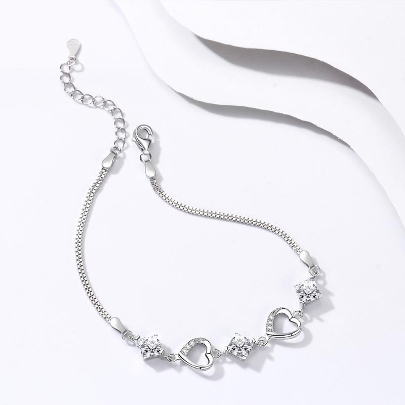 

Браслет Heart To Heart женский корейский изысканный модный универсальный полый Love Flash Diamond Jewelry подарок женщинам