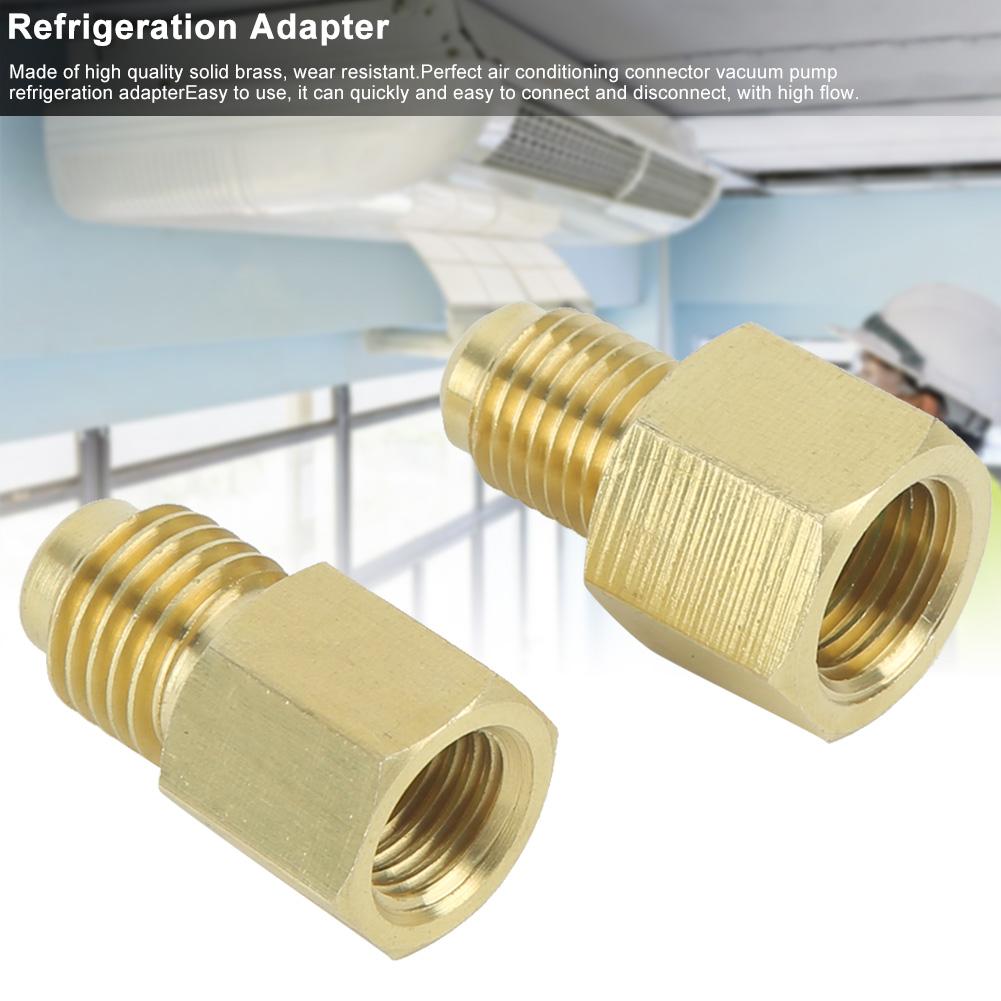 2Pcs 1/2ACME Brass Refrigeration Adapter Refrigerant Vacuum Pump Port Connector Accessory