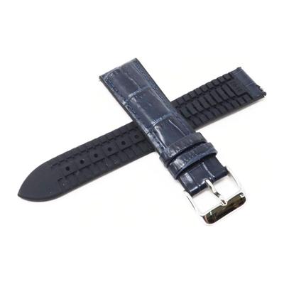 Seiko RS02C20NY Genuine Leather Rubber Watch Band 20mm Navy Strap